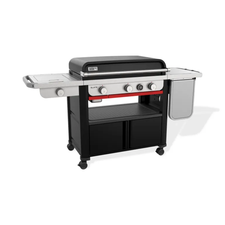 Piastra Weber a Gas Slate GPSB 76 cm Premium Con Fornello Laterale Black Cod. 1500247