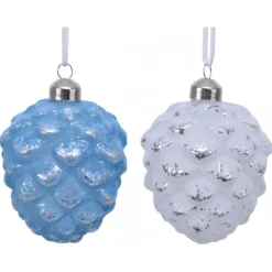 Pigne da Appendere in Vetro Dimen 8 x 10 cm. Pezzo Singolo