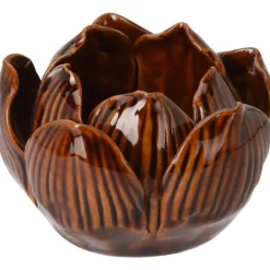 Porta Tea Light Fiore di Loto 8x5 Cm. Pezzo Singolo