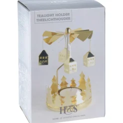 Porta Tea Light Girevole Oro. Pezzo Singolo
