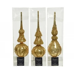 Puntale in vetro 31 cm oro. Pezzo Singolo