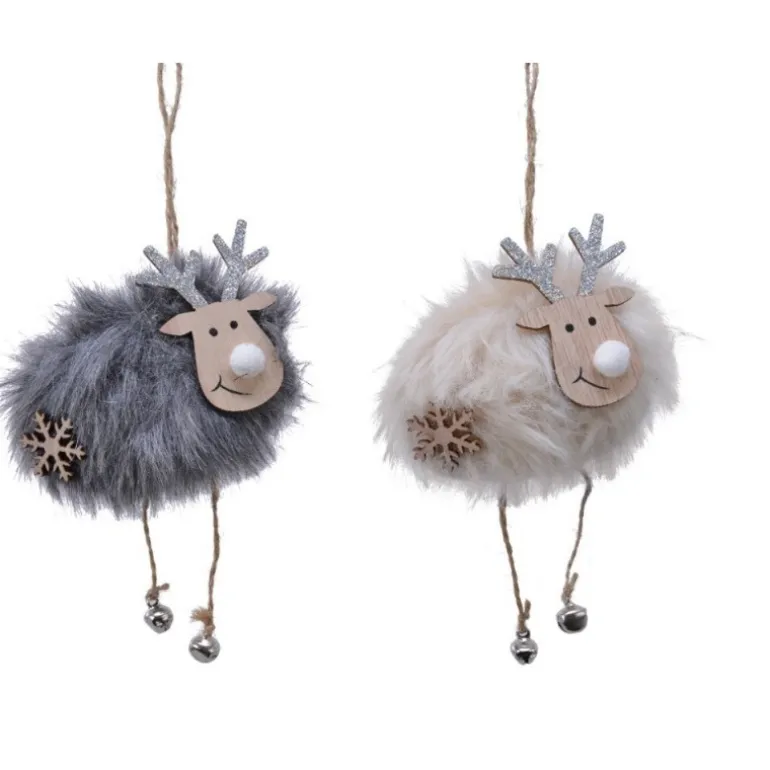 Renna da Appendere con finta pelliccia Pezzo Singolo