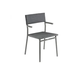 Sedia Impilabile con Braccioli ORON LaFuma LFM5067 Obsidian