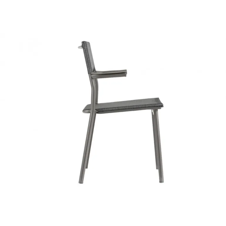 Sedia Impilabile con Braccioli ORON LaFuma LFM5067 Obsidian