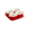 Set Aperitivo 19 x 19 cm Rosso Set di 5 in Ceramica