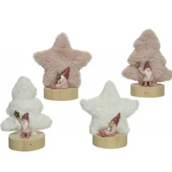 Stella o albero di Natale con gnomo 15 cm. Pezzo Singolo