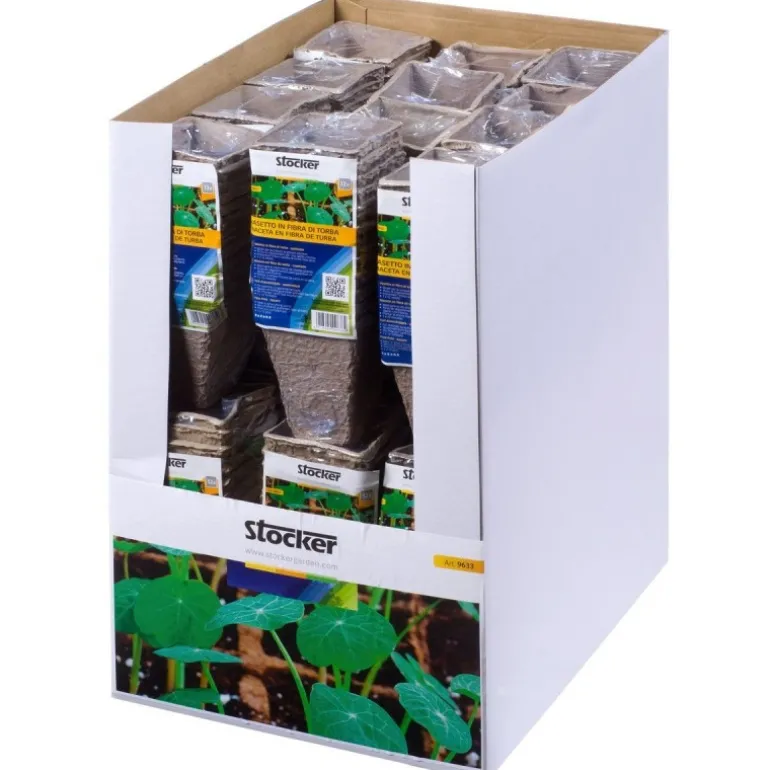 Stocker Vasetto in fibra di torba quadrato 8 x 8 x h8 cm