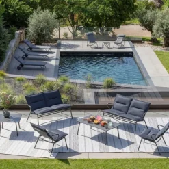 Tavolino basso quadrato VENCE LaFuma LFM5277 Titane/Titane