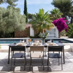 Tavolo da giardino allungabile ORON 170/205x100 cm LaFuma LFM5322 Fusain/Titane