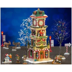 The Village Square Clock Tower Set con Alimentatore 4.5V Cod. 56673