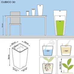 Vaso Cubico Premium 30 Lechuza Set Completo