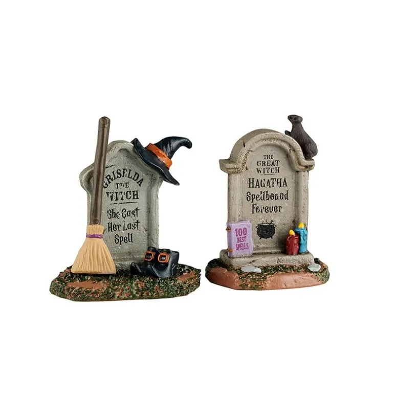 Witch Tombstones Set Of 2 Cod. 54445